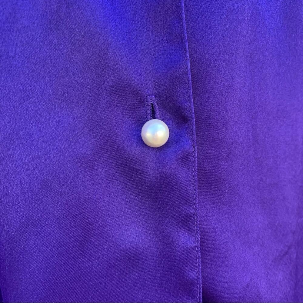 Vintage Victoria's Secret Gold Label purple slinky sleep shirt M/L - Picture 2 of 8